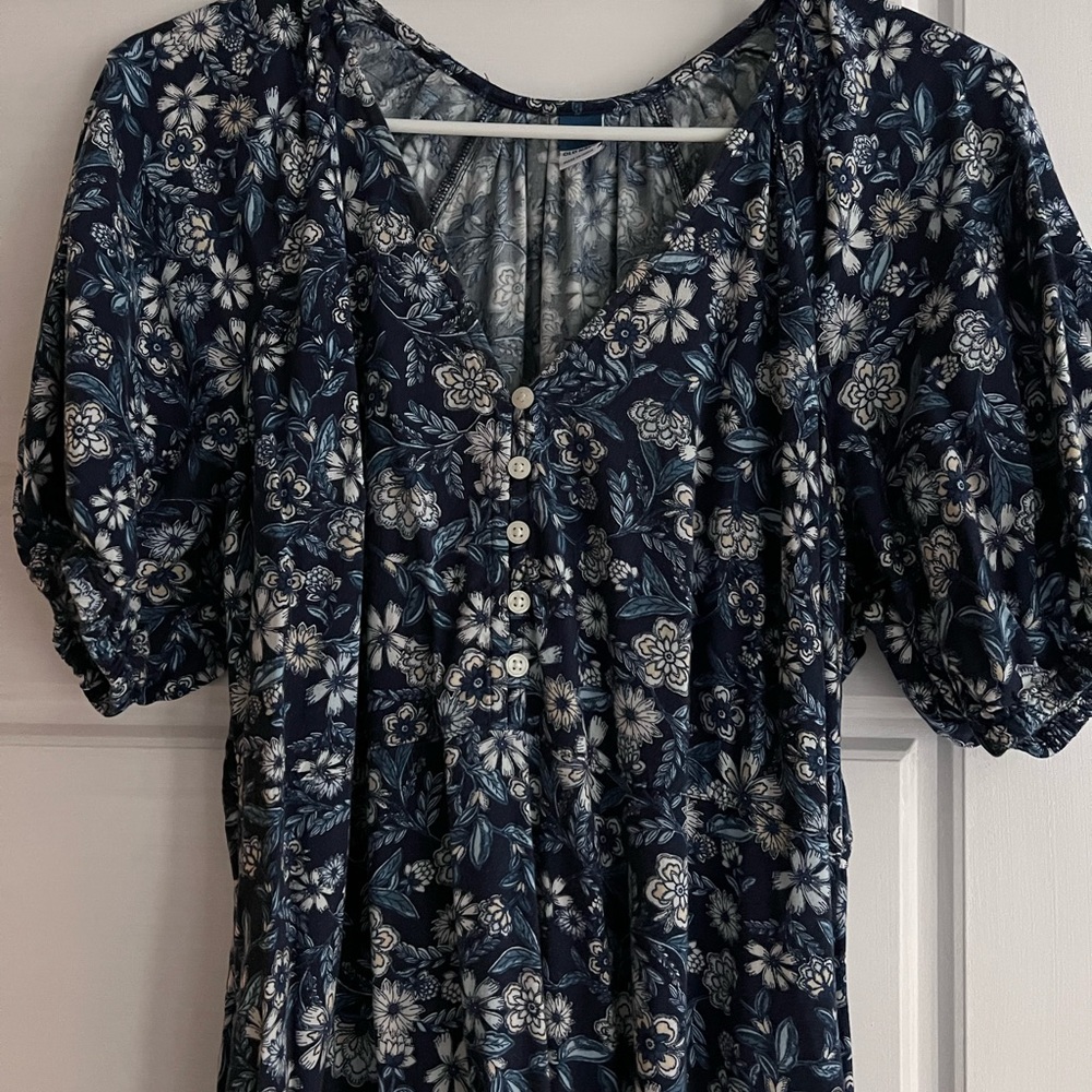 Different shades of blue maxi dress